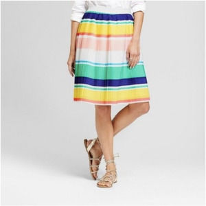 Merona striped pleated skirt, size medium